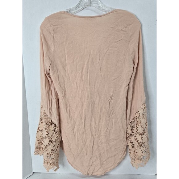 ILLA ILLA Womens Long Sleeve Blouse Peach Color Size Medium - Picture 5 of 7